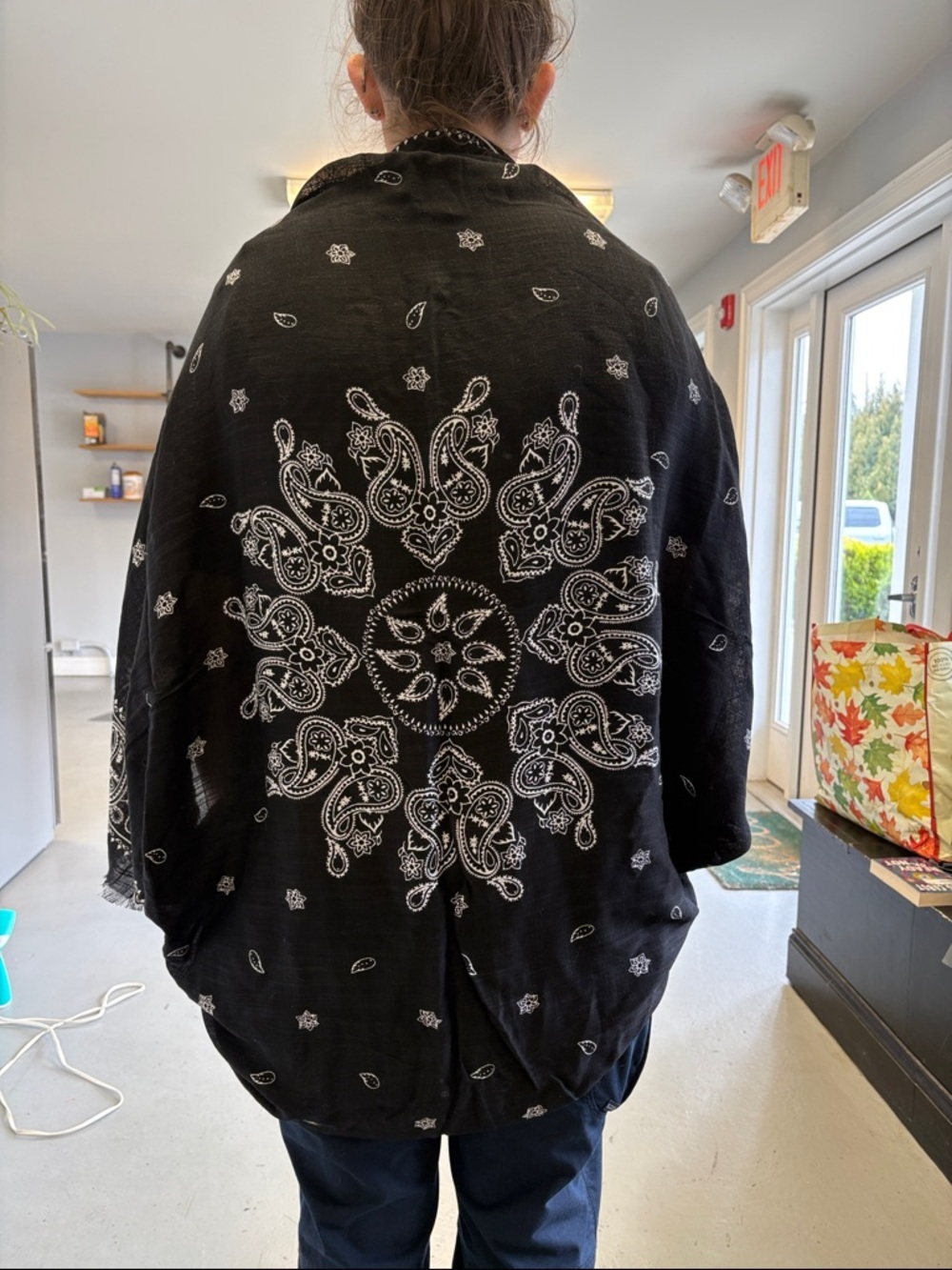 Black/White Western Print Shawl
